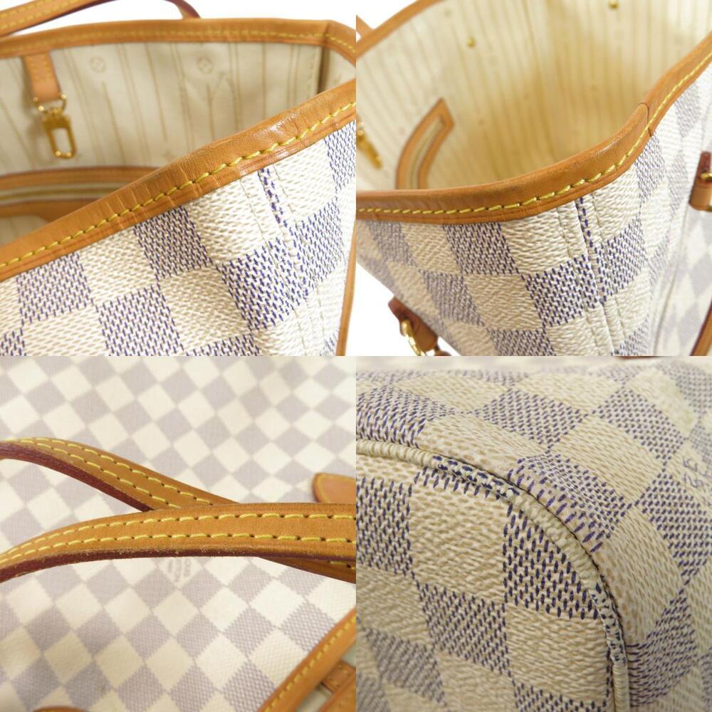 Louis Vuitton Neverfull Damier Azur White Tote Bag Canvas - Picture 9 of 11